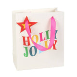 23cm Holly Jolly Colourful Christmas Gift Bag