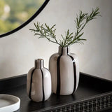 Linea Stripe Glass Vase Monochrome Set of 2