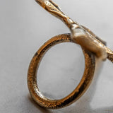 Bow Napkin Ring Antique Gold 4pk