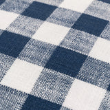 Barton Check Fringed Cushion Navy - KHEE