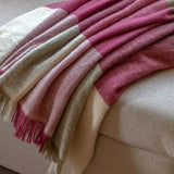 Dursley Check Wool Throw, Cranberry and Olive - KHEE