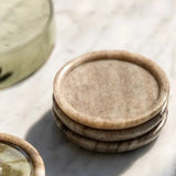 Round Coasters Set of 4 Beige Marble - KHEE