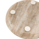 Round Coasters Set of 4 Beige Marble