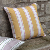 Calivana Stripe Cushion, Ochre and Pink