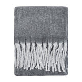 Cozy Woven Tasselled Throw, Charcoal