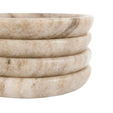 Round Coasters Set of 4 Beige Marble
