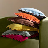 Lil Scallop Velvet Cushion, Lemon & Ginger