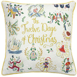 12 Days of Christmas Embroidered Cushion - KHEE