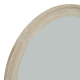 Large Washed Wood Round Framed Mirror