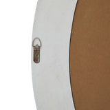 Large Washed Wood Round Framed Mirror
