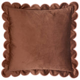 Lil Scallop Velvet Cushion, Chestnut & Slipper