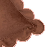 Lil Scallop Velvet Cushion, Chestnut & Slipper