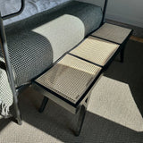Black Bergere Rattan Seat Bench
