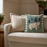 Polar Bear Cushion, Frosty Blue