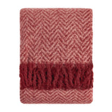 Tweedie Brushed Herringbone Throw, Pink/Burgundy