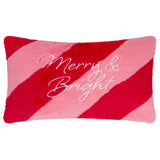 Merry & Bright Faux Fur Stripe Cushion