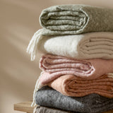 Cozy Woven Tasselled Throw, Charcoal