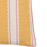 Calivana Stripe Cushion, Ochre and Pink