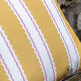 Calivana Stripe Cushion, Ochre and Pink