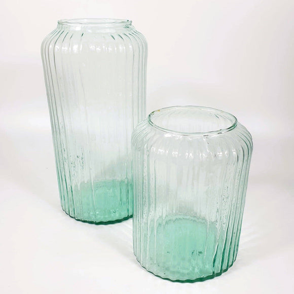 Recycled Glass Column Vase, 30cm