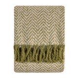 Tweedie Brushed Herringbone Throw, Green