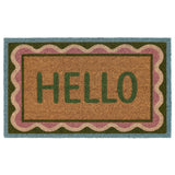 My Mat Printed Coir Hello Scallop Doormat