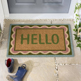 My Mat Printed Coir Hello Scallop Doormat