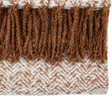 Herringbone Faux Mohair Throw Tan