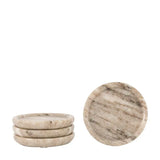 Round Coasters Set of 4 Beige Marble