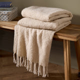 Isla Woven Tasselled Throw, Cream