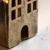 Antique Gold House Tealight Holder, Small