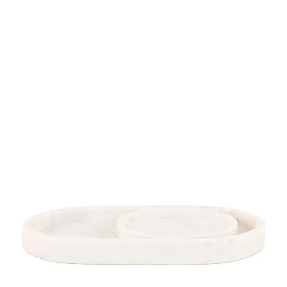 Piedra Marble Trinket Tray, Set of 2
