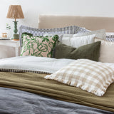 Barton Check Fringed Cushion Natural