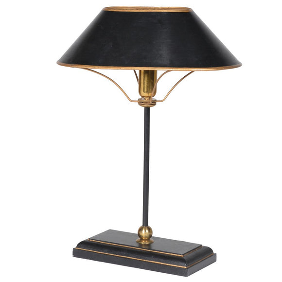 Black and Gold Bank Table Lamp with Shade