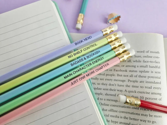 Book Nerd Set of Pencils