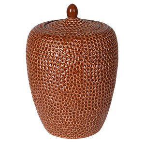 Burnt Orange Textured Jar