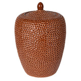 Burnt Orange Textured Jar