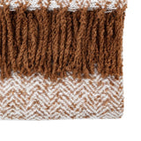 Herringbone Faux Mohair Throw Tan