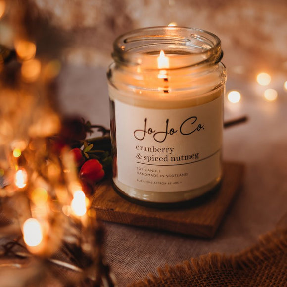 JoJo Co. Cranberry and Spiced Nutmeg 45 Hour Soy Candle