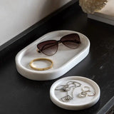 Piedra Marble Trinket Tray, Set of 2