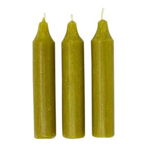 Danish Short Candle, Olive Green