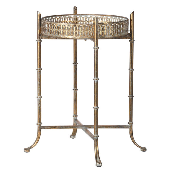 Distressed Mirrored Tray Table