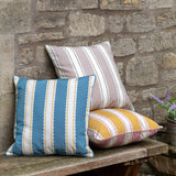 Calivana Stripe Cushion, Ochre and Pink
