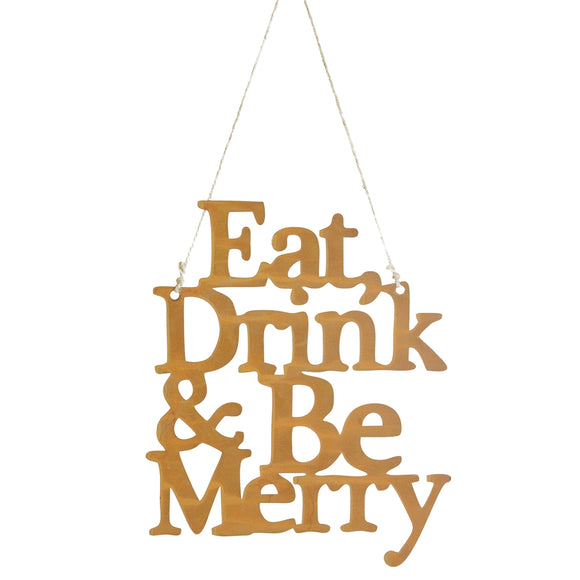 Eat, Drink & Be Merry Cast Iron Sign