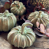 Set of 4 Verdigris Pumpkins