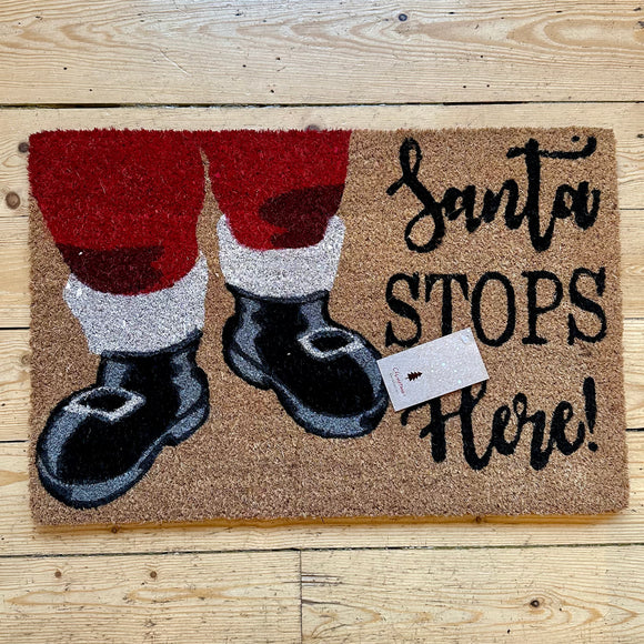 Christmas Doormat, Santa Stops Here