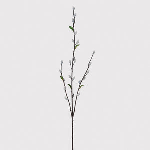 Grey Pussy Willow Spray with Leaves