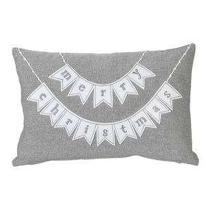 Grey 'Merry Christmas' Cushion