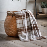 Check Faux Mohair Throw