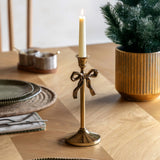 Bow Dinner Candle Holder, Gold
